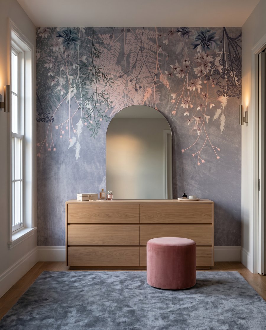 Flores cor-de-rosa pendentes — interior 2