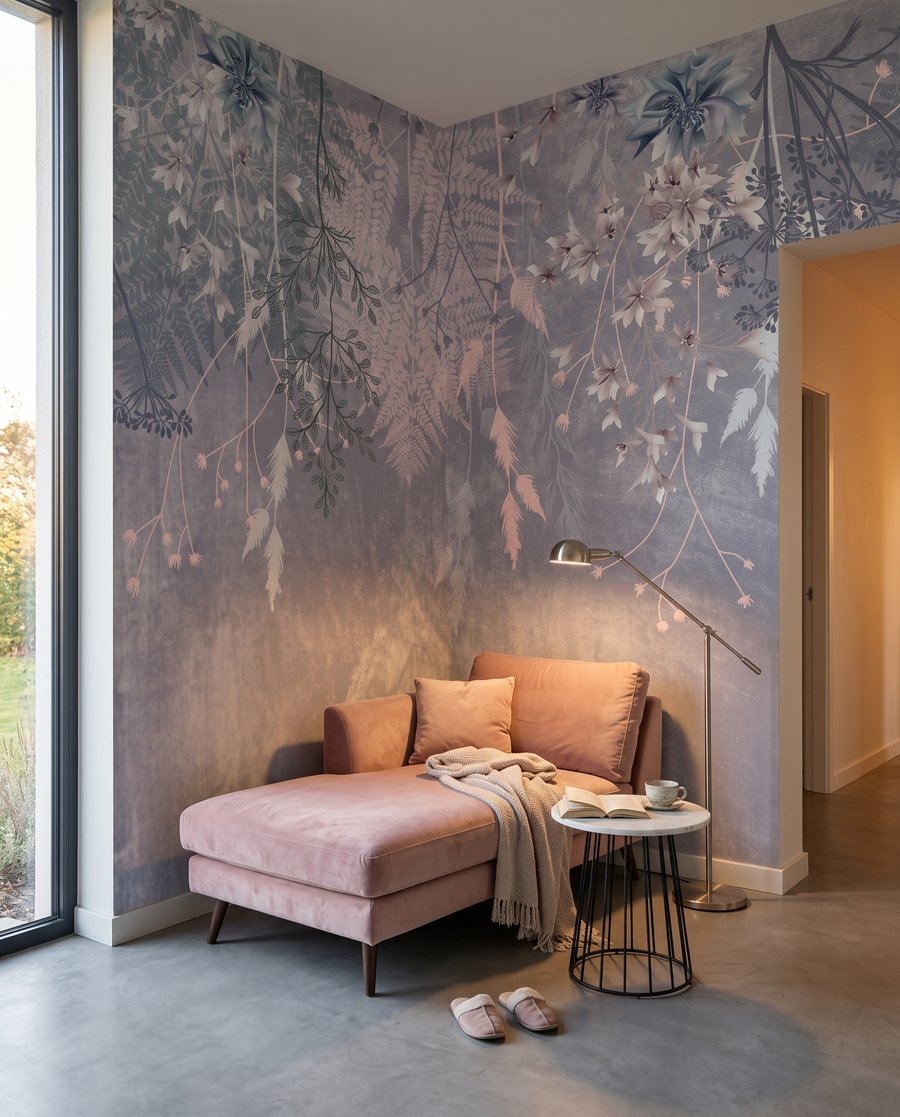 Flores cor-de-rosa pendentes — interior 3