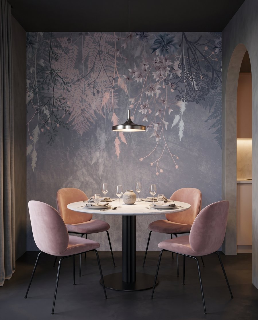 Flores cor-de-rosa pendentes — interior 5