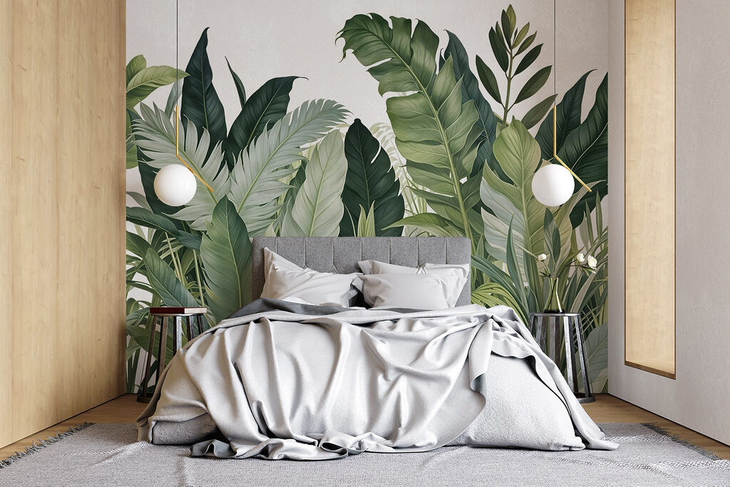 Folhas tropicais em branco — interior 2