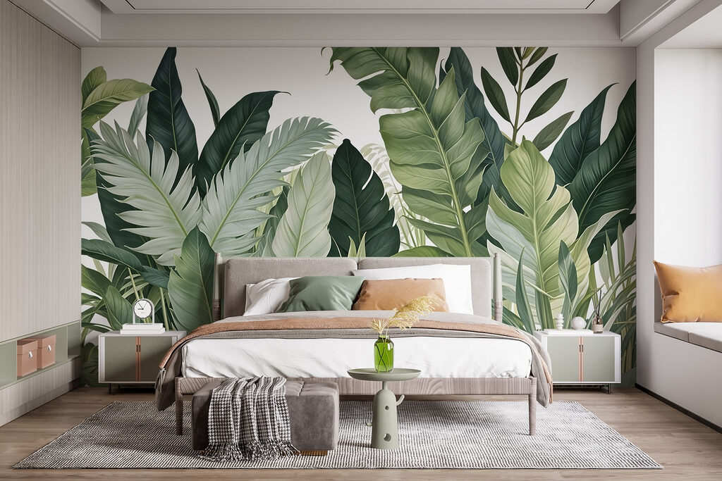 Folhas tropicais em branco — interior 3