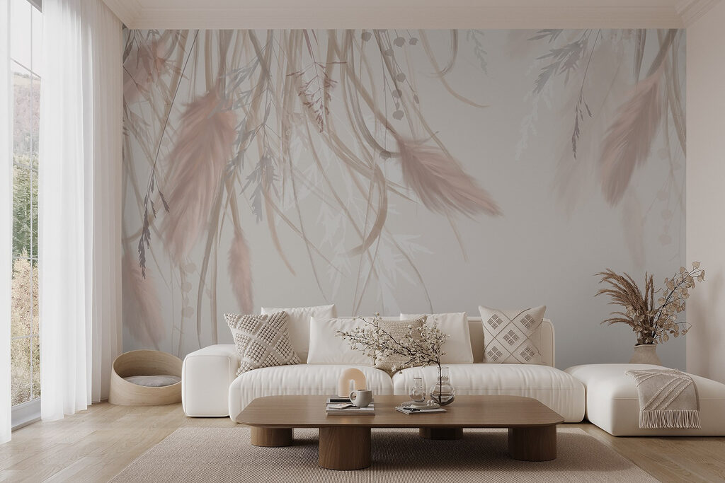 Penas cor-de-rosa em ramos — interior 5