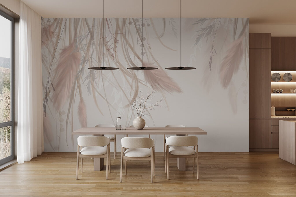 Penas cor-de-rosa em ramos — interior 6