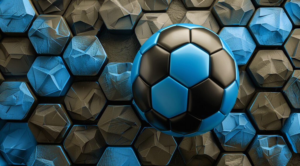 Bola de futebol azul — design completo