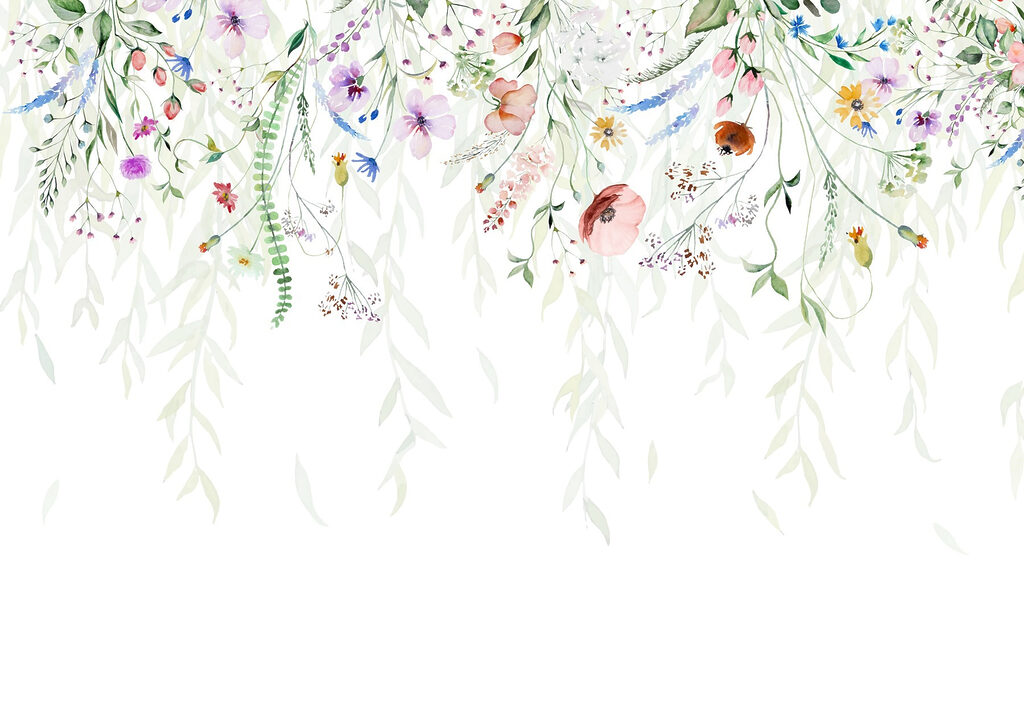 Ramagem de flores coloridas — design completo