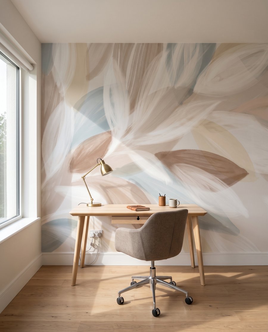 Folhas claras em pinceladas — interior 3