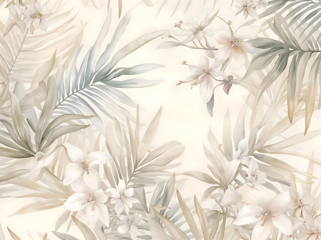 Flores tropicais delicadas — design completo