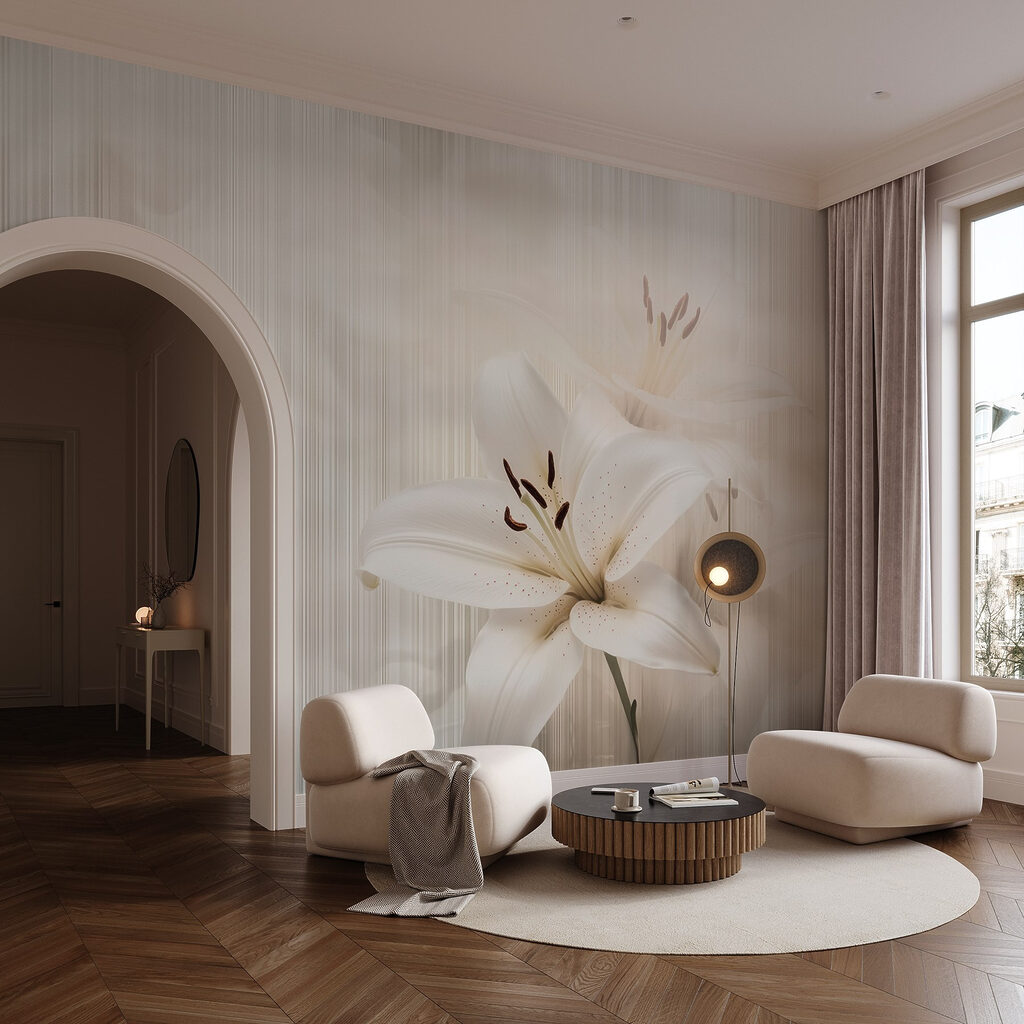 Lírios brancos sobre riscas — interior 4
