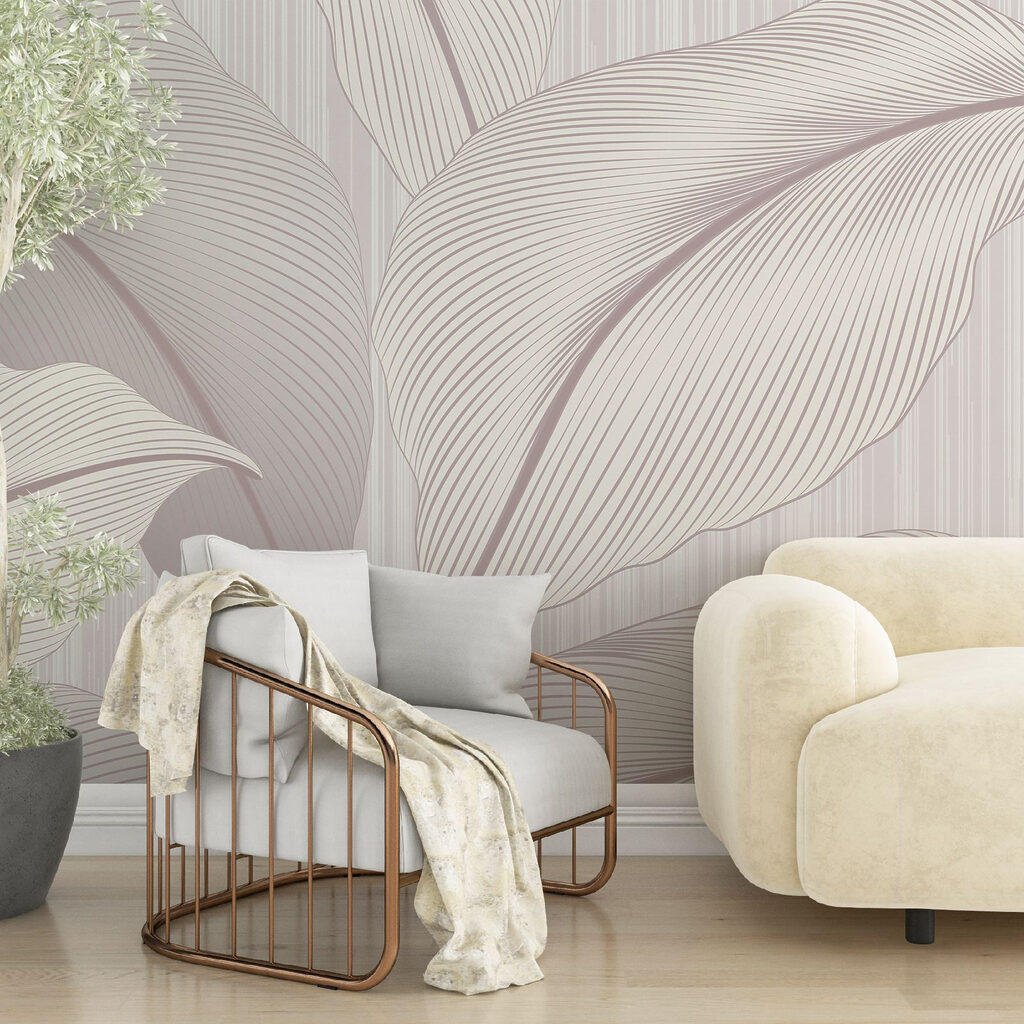 Folhas largas com riscas — interior 2