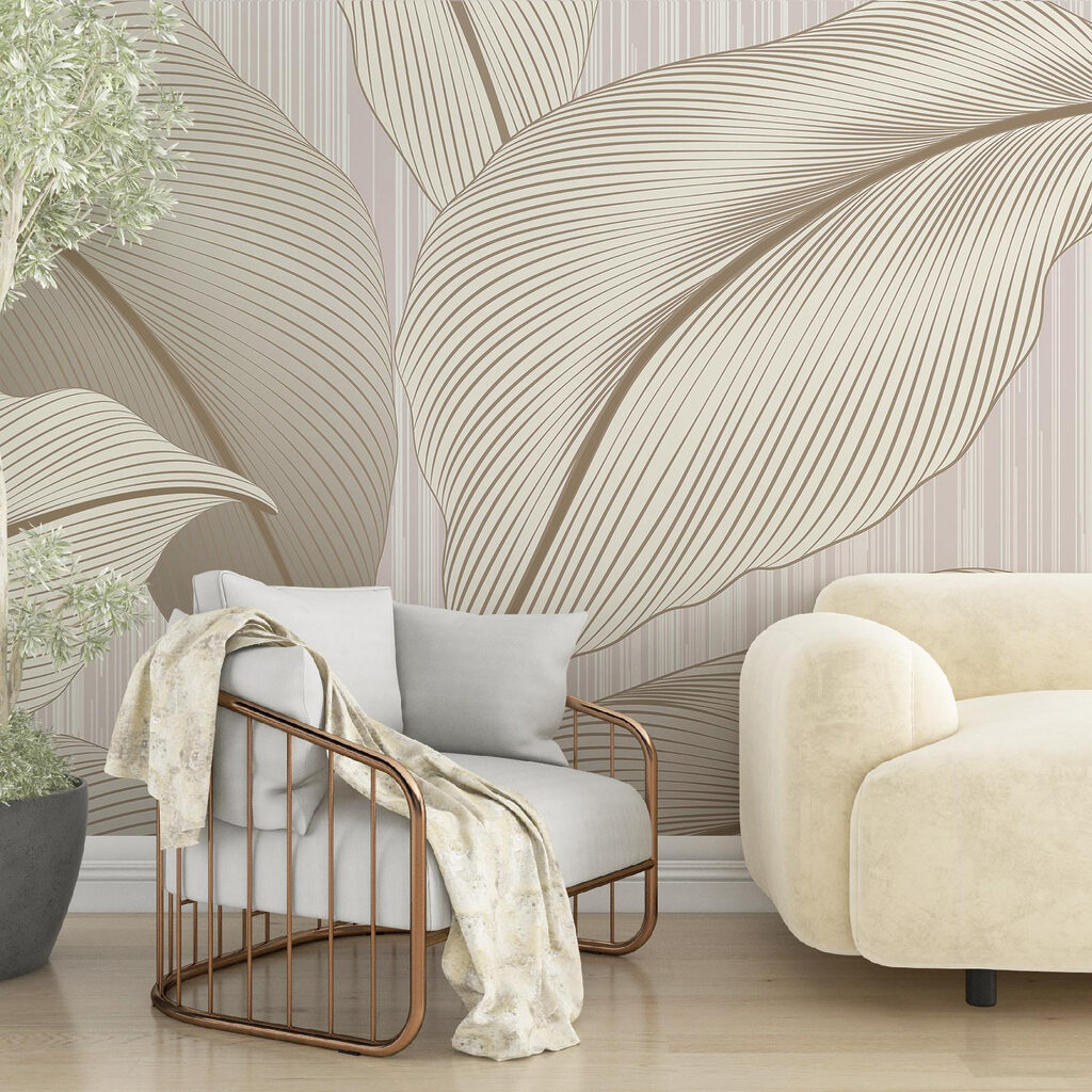 Folhas largas com riscas — interior 2