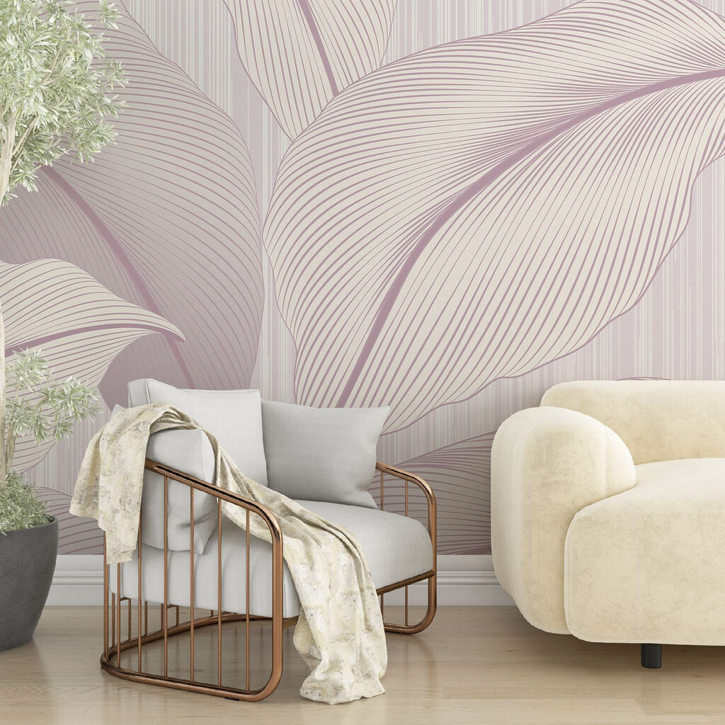 Folhas largas com riscas — interior 2
