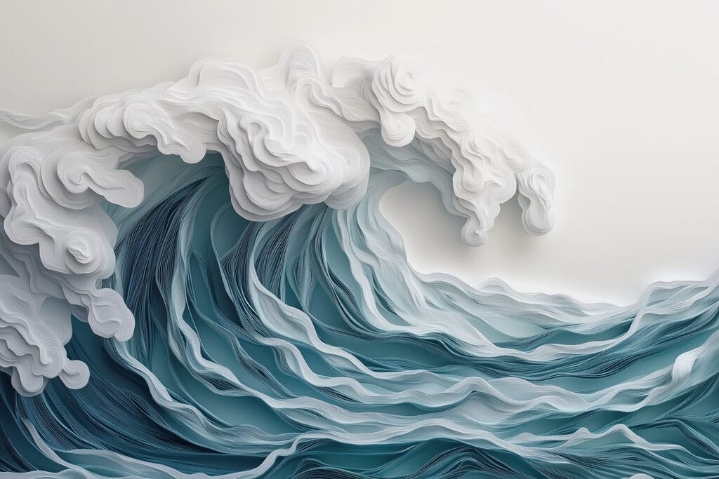 Ondas turquesa em camadas — design completo