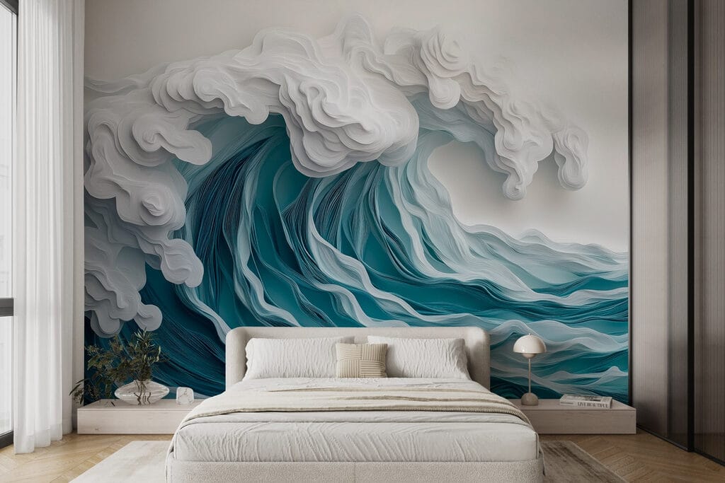 Ondas turquesa em camadas — interior 1