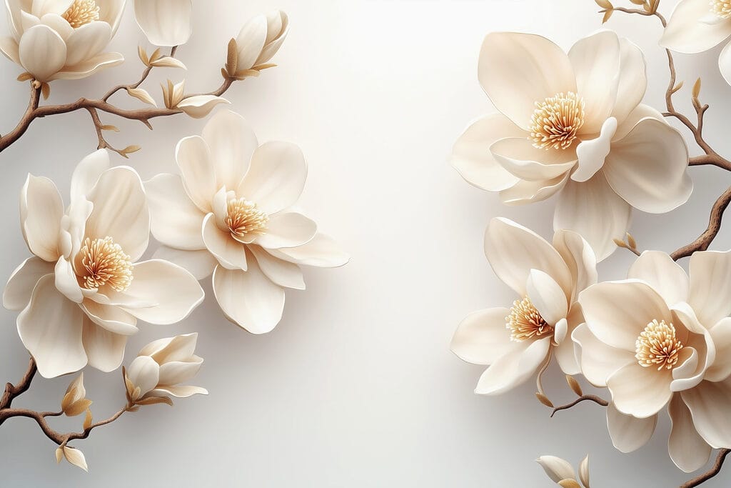 Bordas de flores brancas — design completo
