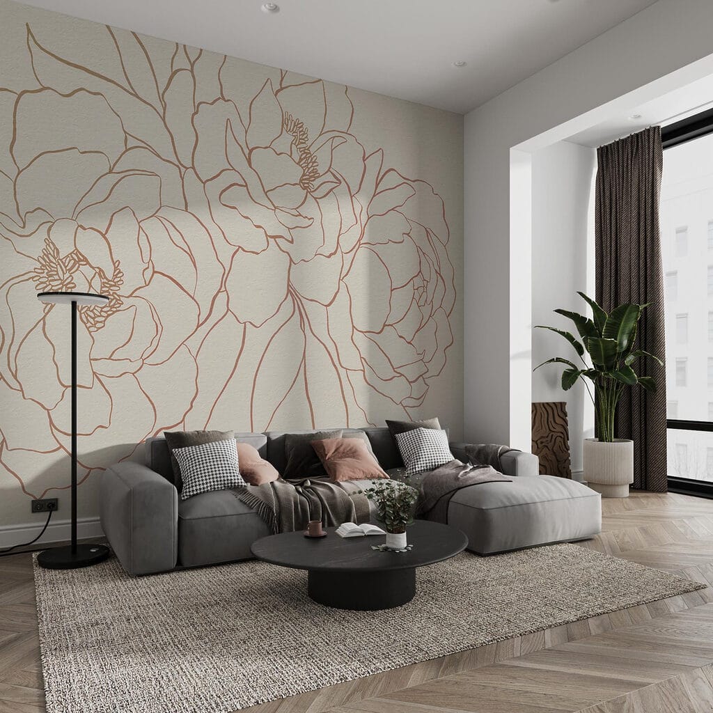 Flores em contornos finos — interior 2