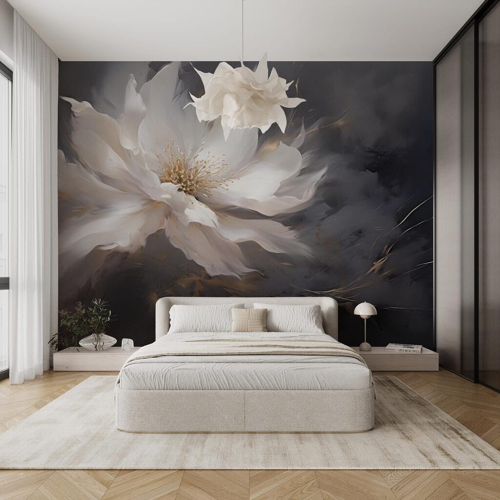 Flor branca ao anoitecer — interior 2
