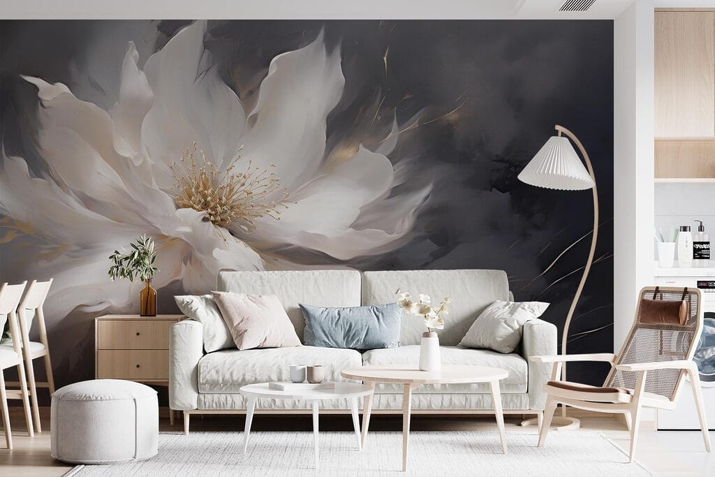 Flor branca ao anoitecer — interior 3