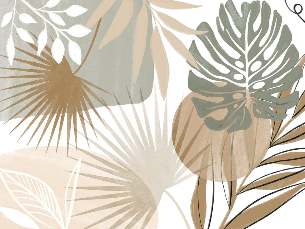 Folhas tropicais gráficas — design completo
