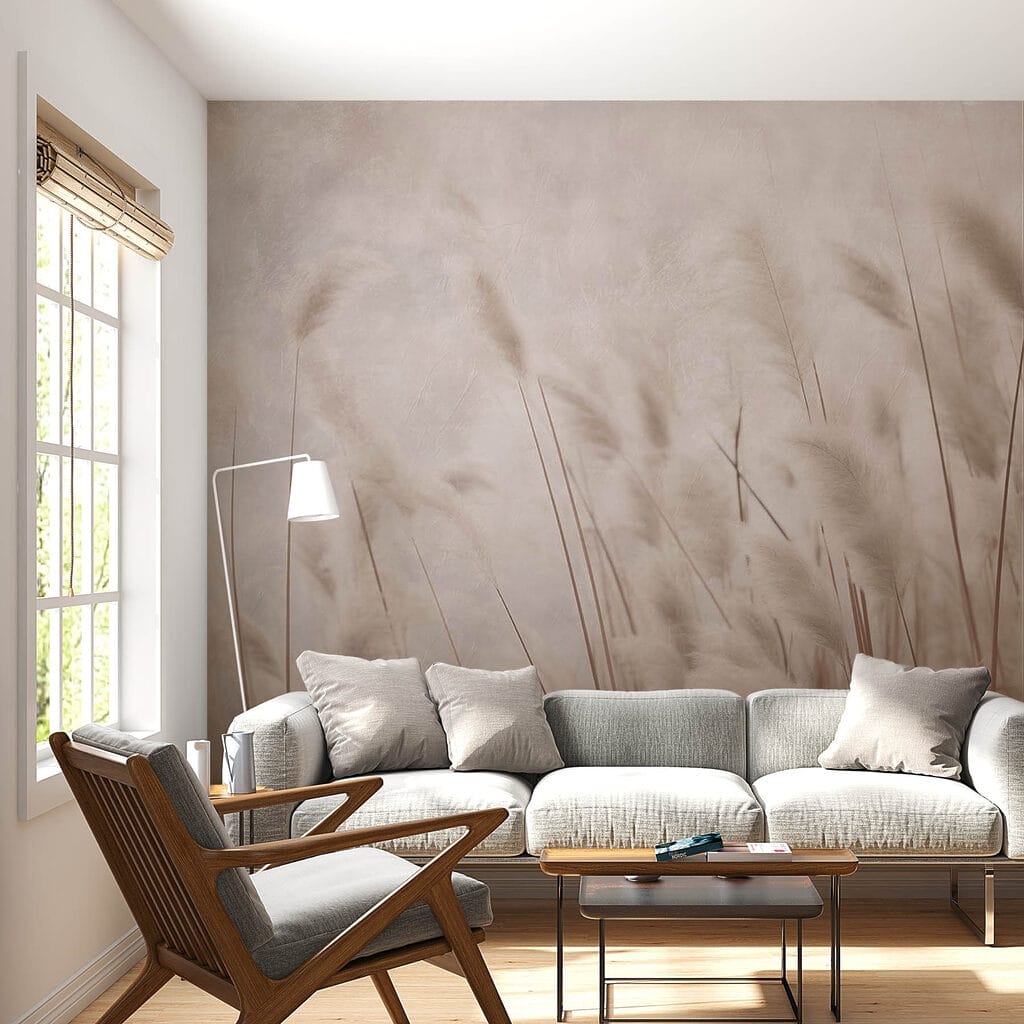 Gramíneas em castanho suave — interior 3