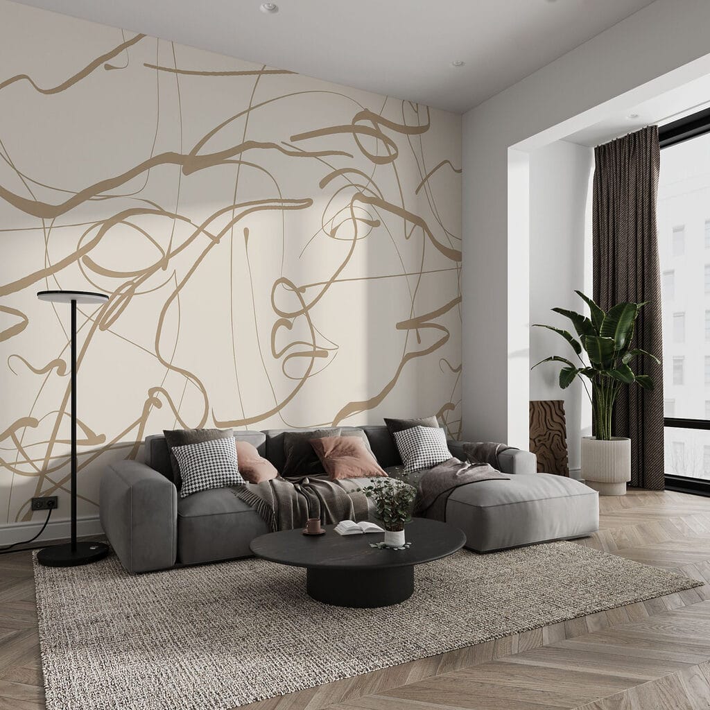 Rostos em linhas soltas — interior 2