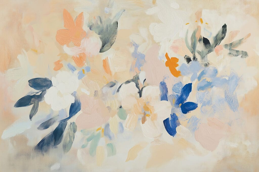 Flores abstratas em tinta — design completo