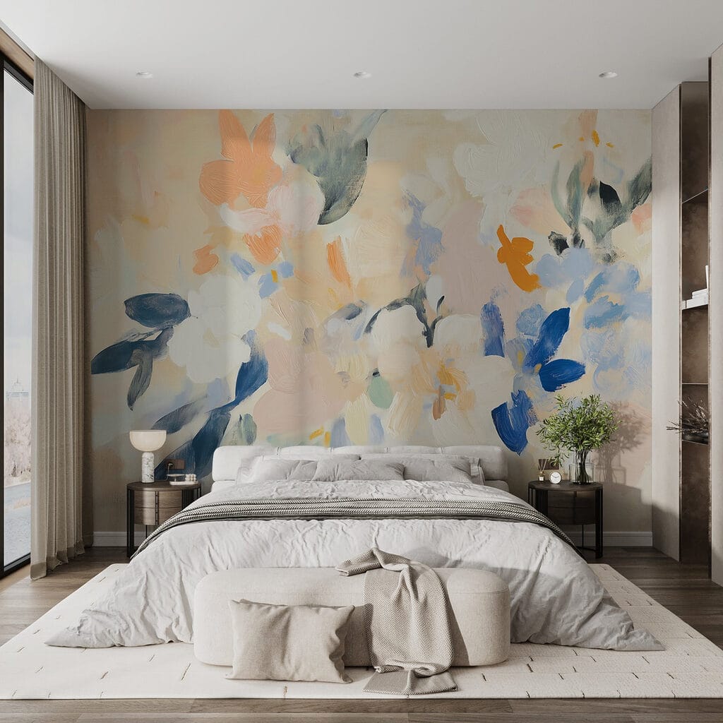 Flores abstratas em tinta — interior 1