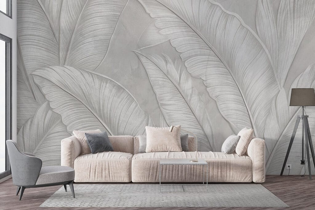 Folhas cinzentas em relevo — interior 5