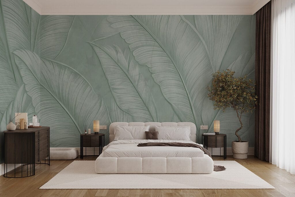 Folhas cinzentas em relevo — interior 2
