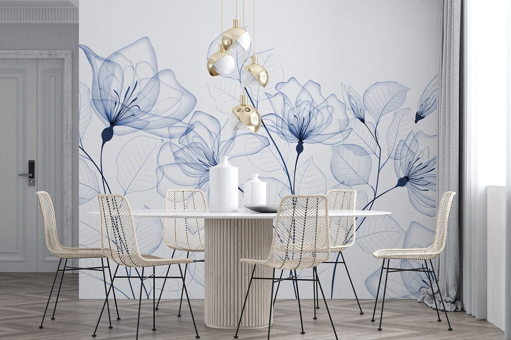 Flores azuis em linhas — interior 6