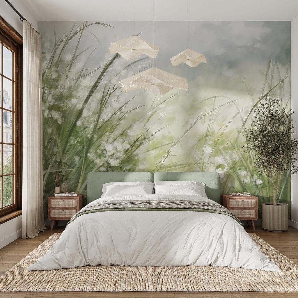 Flores brancas na erva — interior 1