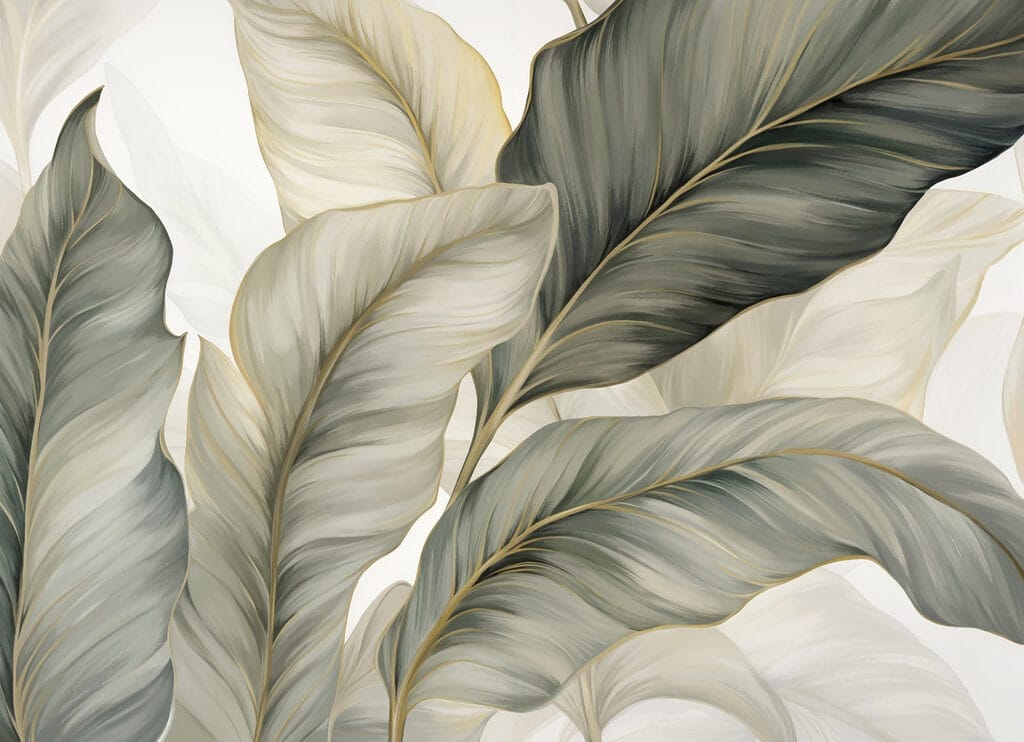 Folhas curvas e sobrepostas — design completo