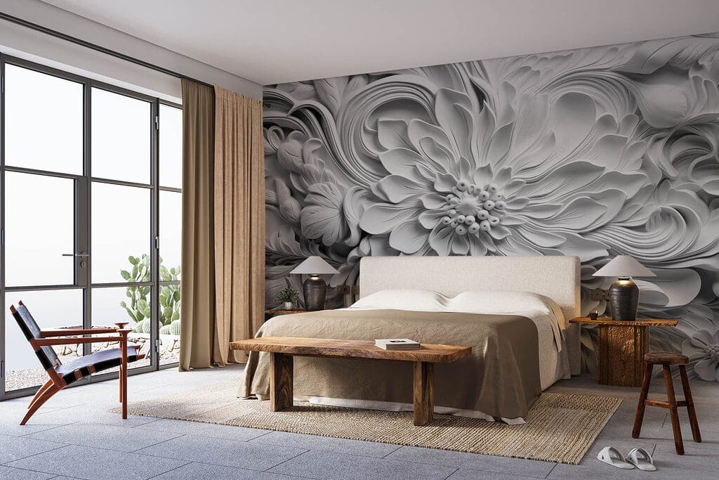 Flores com folhas enroladas — interior 1