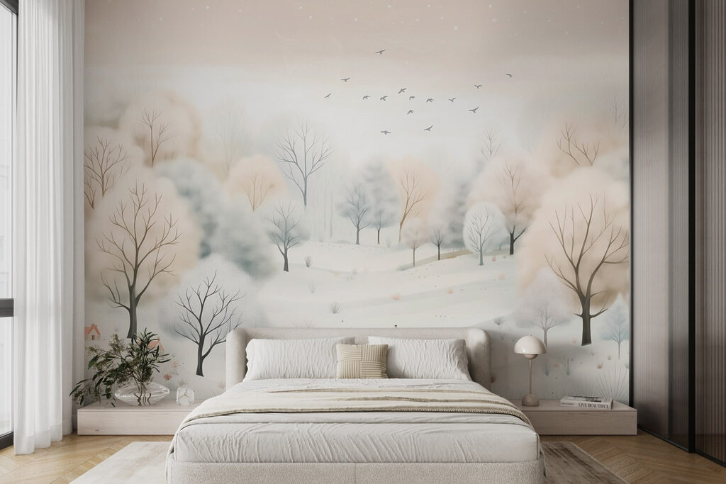 Colinas nevadas com aves — interior 2