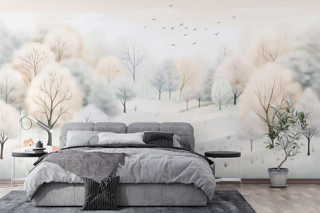 Colinas nevadas com aves — interior 3
