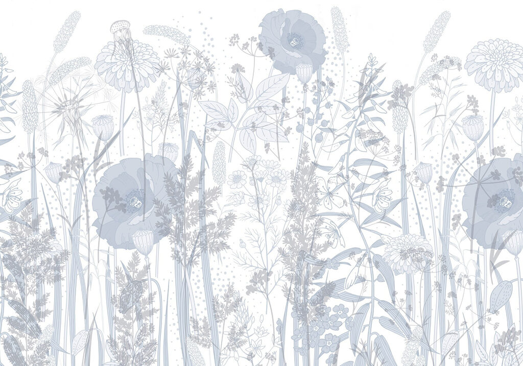 Flores silvestres em linhas — design completo