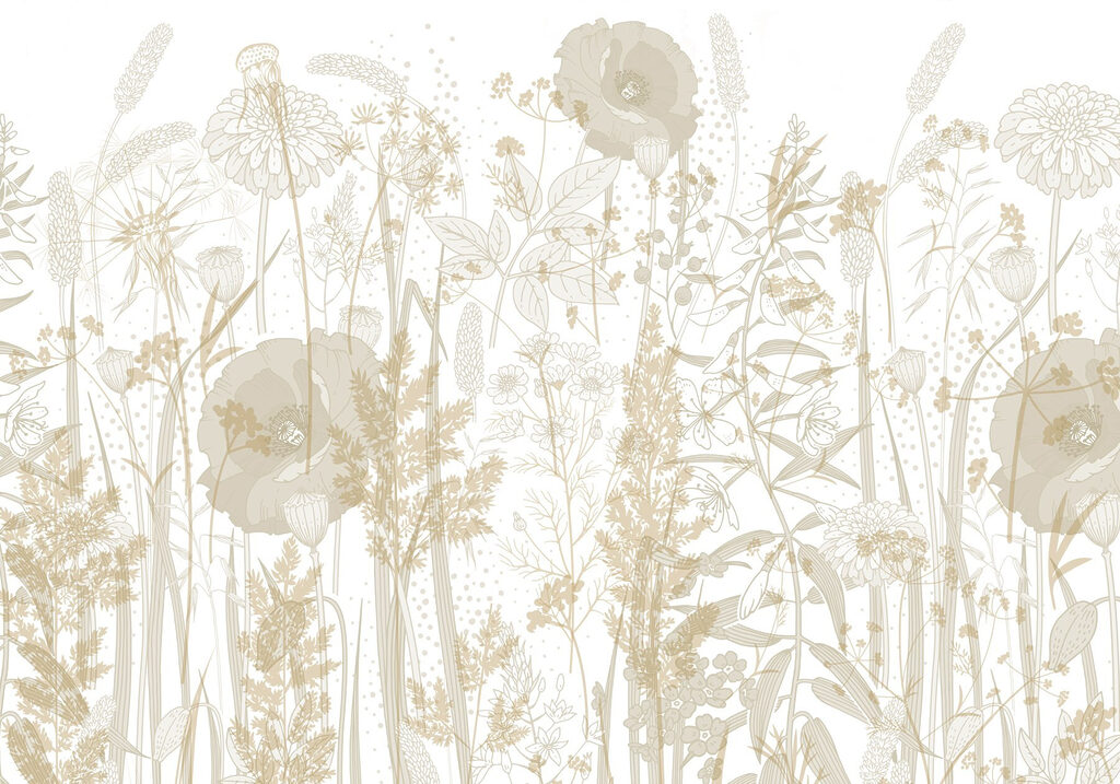 Flores silvestres em linhas — design completo
