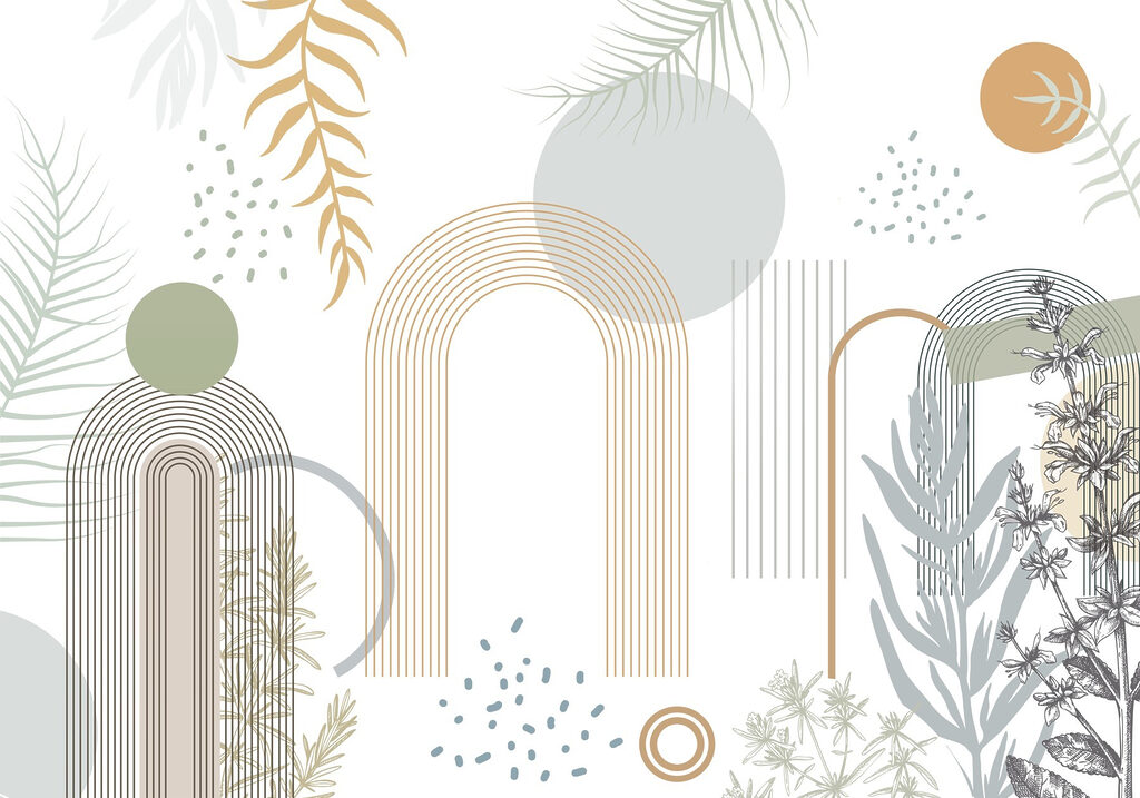 Arcos entre ramos suaves — design completo