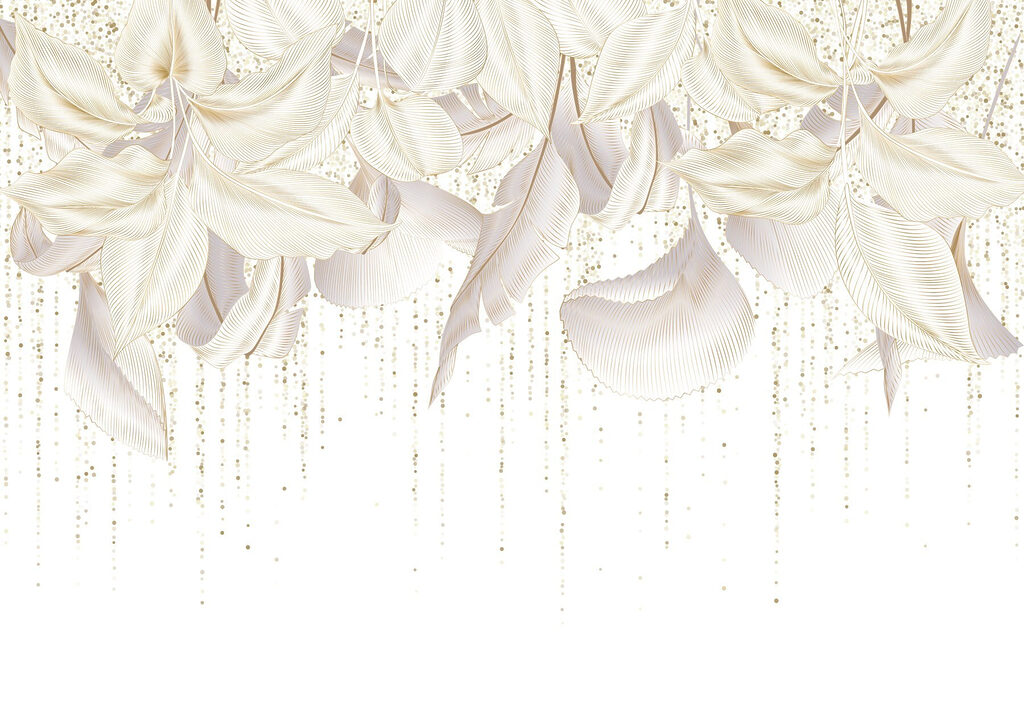 Folhas e fios dourados — design completo