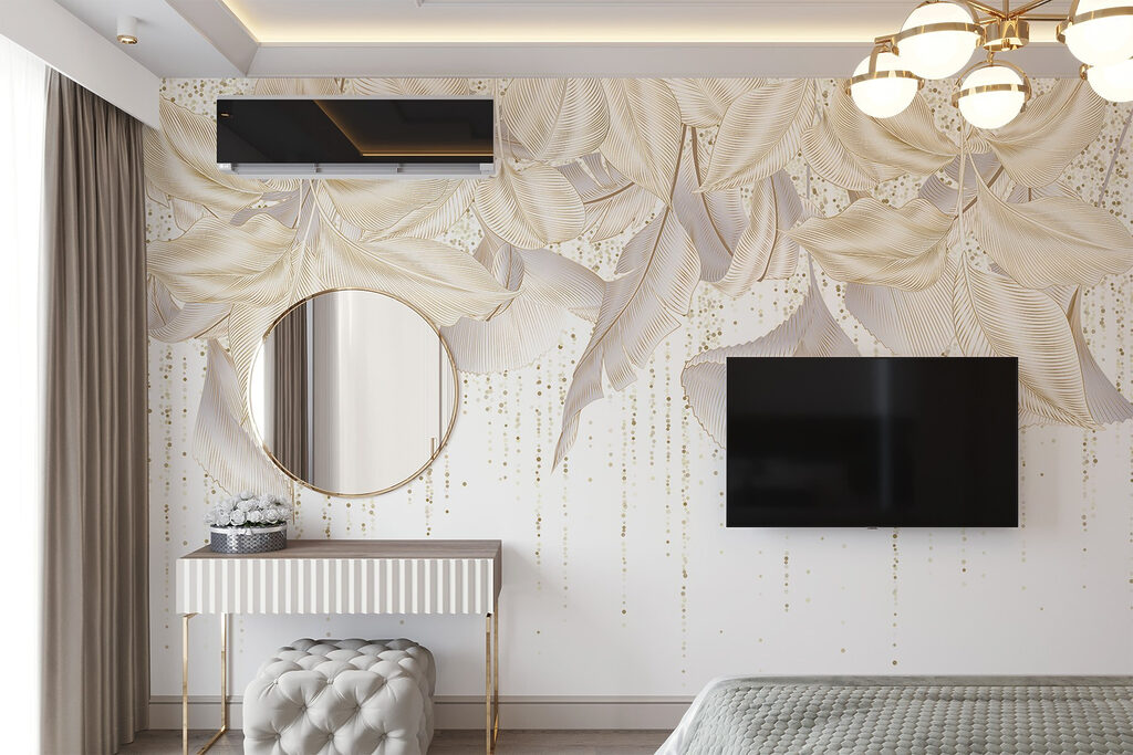 Folhas e fios dourados — interior 1