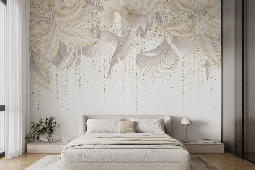 Folhas e fios dourados — interior 3
