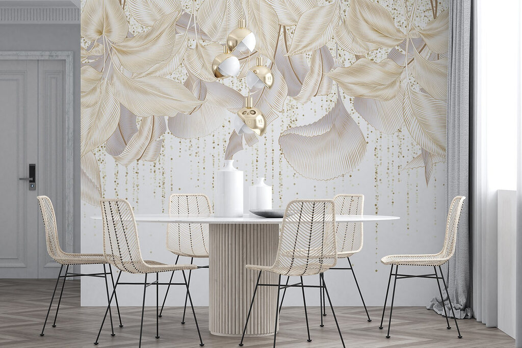 Folhas e fios dourados — interior 7