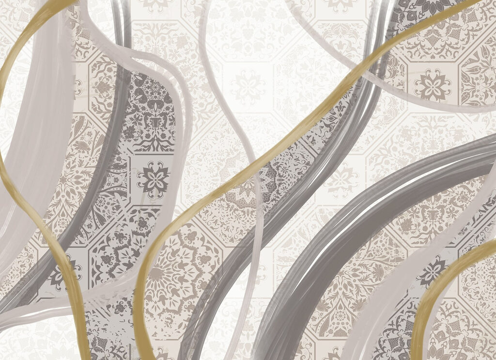 Faixas sinuosas com azulejos — design completo