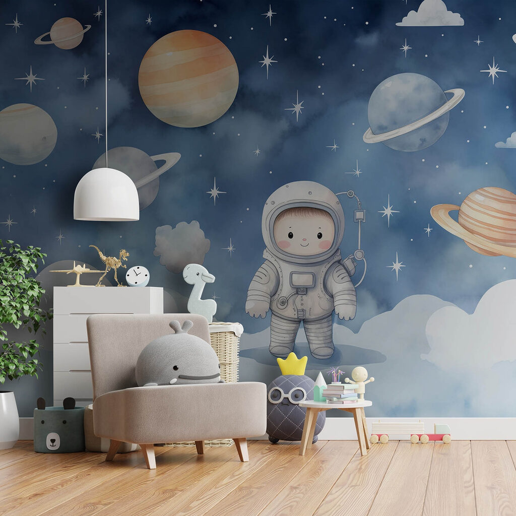Astronauta sobre nuvens brancas — interior 2