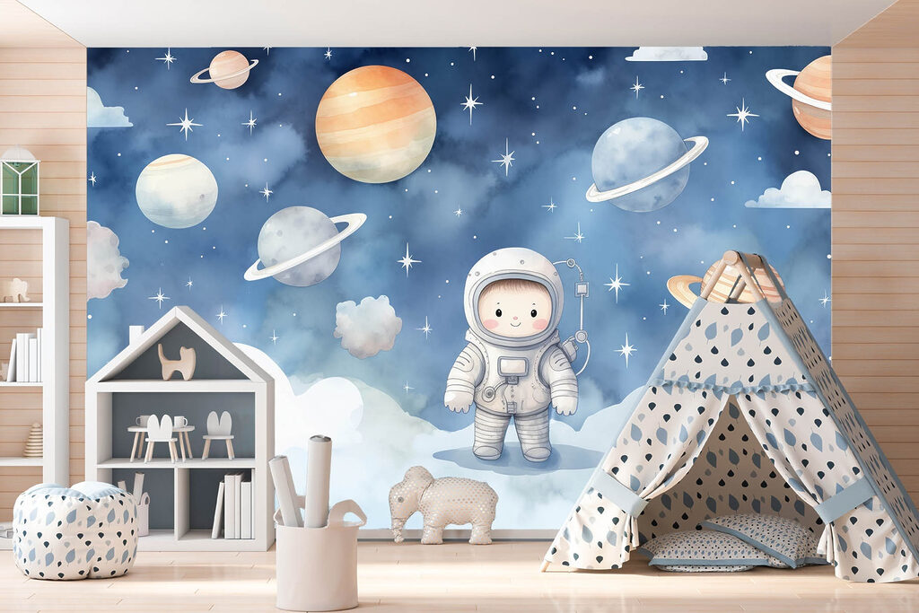 Astronauta sobre nuvens brancas — interior 3