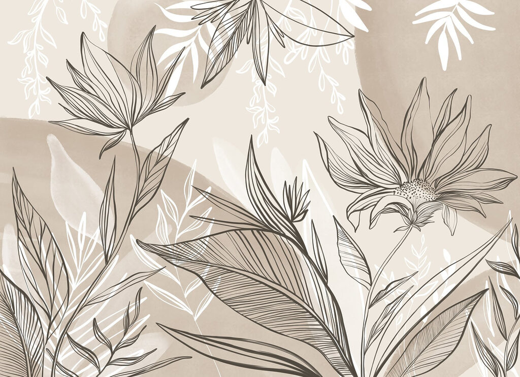 Folhas em linhas gráficas — design completo
