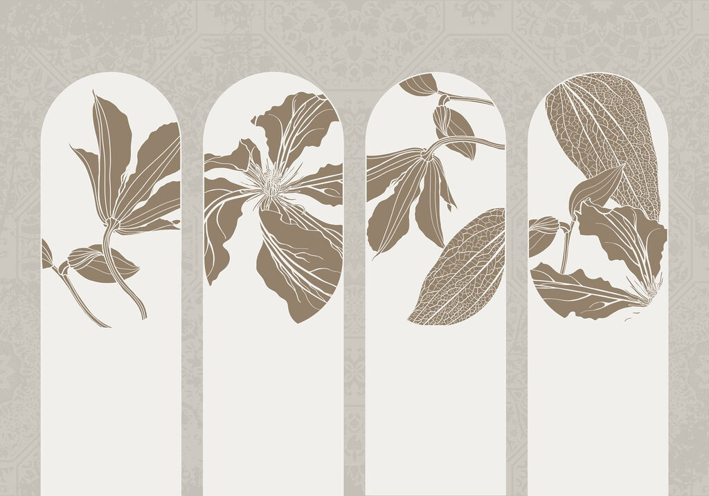 Quatro arcos com flores — design completo