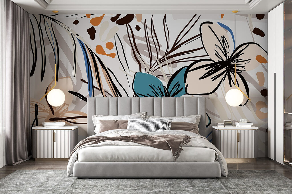 Flores tropicais em contornos — interior 2