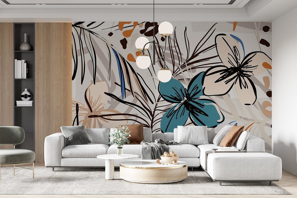 Flores tropicais em contornos — interior 3