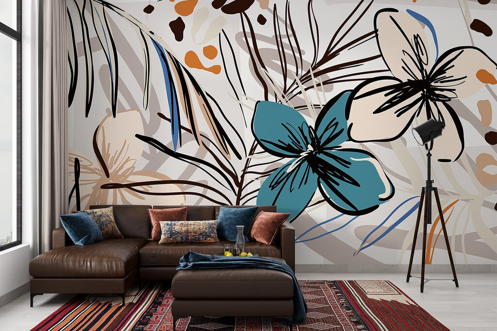 Flores tropicais em contornos — interior 5