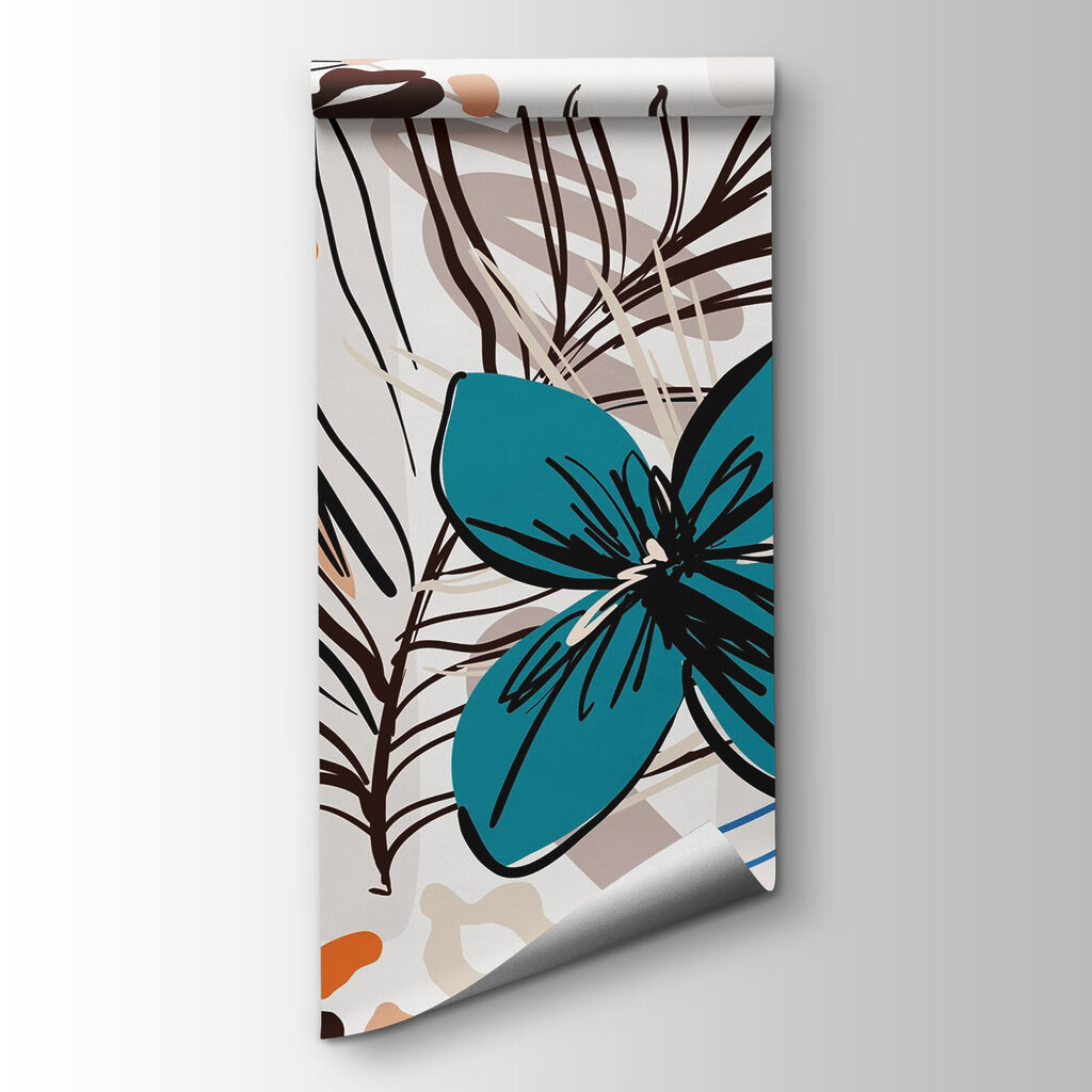 Flores tropicais em contornos — vista do produto